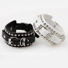 product introduction 100% Brand new Color: As the Picture material:leather Quantity: 1pc Hombre Aesthetic, Leather Bracelets Women, Metal Spikes, Wide Leather Belt, Trendy Bracelets, Leather Wristbands, Casual Jewelry, Wristband Bracelet, Leather Bracelets