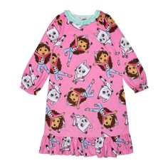 Give her jammies a refresh with this girls' Gabby's Dollhouse allover print nightgown. Click on this KIDS APPAREL & SHOES GUIDE to find the perfect fit and more! Give her jammies a refresh with this girls' Gabby's Dollhouse allover print nightgown. Click on this KIDS APPAREL & SHOES GUIDE to find the perfect fit and more! FEATURES Crewneck Long sleeves Allover Gabby's Dollhouse print Brushed micro jersey construcionFABRIC & CARE Polyester For children's safety the garments should be snug fitting Playful Character Print Sleepwear For Bedtime, Cute Printed Sleepwear For Sleepovers, Multicolor Printed Sleepwear, Character Print Long Sleeve Sleepwear For Pajama Party, Playful Cartoon Print Sleepwear, Multicolor Printed Sleepwear For Sleepover, Printed Long Sleeve Sleepwear For Sleepover, Multicolor Cartoon Print Sleepwear For Pajama Party, Playful Pink Printed Sleepwear