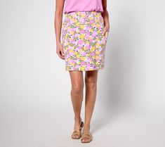 A pretty print makes this French terry skort an essential for spring and summer. Pair it with tanks or tees, sandals or sneaks, and don't forget the oversized sunglasses! From Denim & Co.® Fashions. Oversized Sunglasses, Pretty Prints, French Terry, Print Making, Dress Skirt, Fashion Dresses, Dresses, Floral