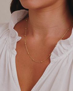 Newport Chain Necklace – gorjana Modern Jewelry With Satellite Chain For Layering, Elegant Beaded Link Chain Necklace, Elegant Beaded Chain Link Necklace, Classic Yellow Gold Beaded Chain Necklace, Gold Beaded Chain Necklace For Layering, Gold Chain Necklace With Beaded Chain For Layering, Elegant Everyday Station Necklace With Delicate Chain, Classic 14k Gold Necklace With Satellite Chain, Modern Everyday Jewelry With Satellite Chain