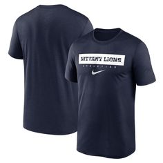 Ensure everyone sees your die-hard Penn State Nittany Lions pride by wearing this Sideline Legend tee. Built by Nike, this T-shirt features incredible Penn State Nittany Lions graphics on the chest, which will solidify your stance as a truly devoted fan. The built-in Dri-FIT technology will ensure you stay comfortable by wicking moisture away from your body. Nike T-shirt With Logo Print For Game Day, Nike Fan Apparel T-shirt With Letter Print, Nike Team Spirit T-shirt With Logo Print, Nike T-shirt With Team Spirit Logo Print, Nike Fan Apparel Tops, Nike Pre-shrunk Fan Apparel T-shirt, Nike Letter Print T-shirt For Game Day, Nike T-shirt With Letter Print For Game Day, Nike Collegiate Graphic T-shirt