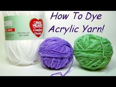 two balls of yarn with the words how to dye acrylic yarn