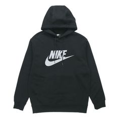 Nike Sportswear Pullover Velvety Warm Men's Black CU4374-010 Nike Black Activewear With Ribbed Cuffs, Nike Sportswear Hoodie With Logo Print, Nike Black Hoodie With Logo Print, Black Nike Hoodie With Logo Print, Nike Sportswear Sweatshirt For Light Sports, Nike Black Hoodie For Workout, Sportswear Sweatshirt With Logo Print For Sports, Winter Sportswear Activewear With Logo Print, Logo Print Sports Sweatshirt