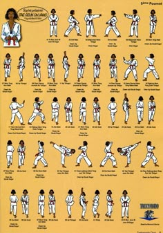 an instruction poster showing how to do karate