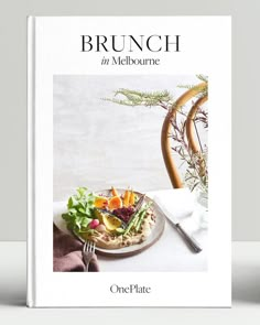 the cover of brunch in melbourne, featuring a plate of vegetables and fruit