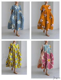 Soft and Cozy Casual Dresses – Jenifer‘s Collection Casual Multicolor Loose Dress, Oversized Multicolor Casual Maxi Dress, Yellow Casual Free Size Maxi Dress, Casual Yellow Free Size Maxi Dress, Yellow Casual Maxi Dress, Free Size, Casual Free Size Short Sleeve Maxi Dress, Casual Oversized Midi Dress For Loungewear, Casual Loose Maxi Dress, Casual Free Size Cotton Dresses