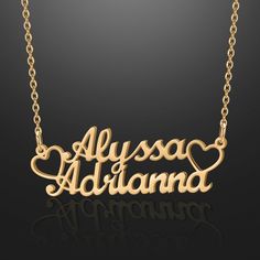 Double Name Necklace | Dorado Fashion Double Name Necklace, Double Name, Name Necklace Silver, Word Up, Personalized Pendant, Rose Gold Necklace, Name Necklace, Rose Gold Plates, Silver Necklaces