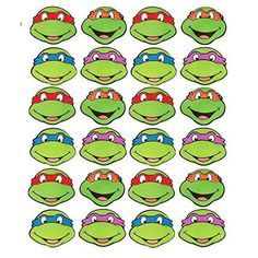 the teenage turtles stickers are all different colors