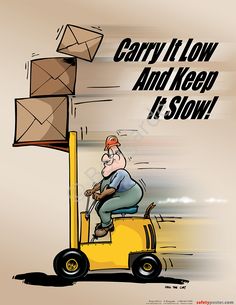 a man is sitting on top of a forklift with an envelope in his hand