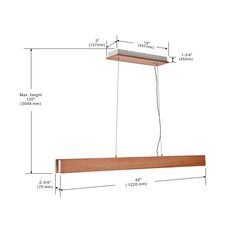 an overhead light fixture with measurements