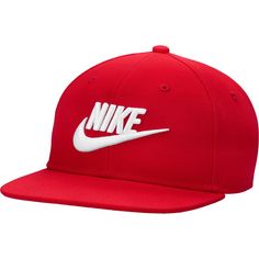 Keep your youngster looking and feeling cool in this Futura Pro hat. Its modern design features signature Nike graphics in raised embroidery, moisture-wicking Dri-FIT technology and Nike Pro fabrics that quickly evaporate away sweat. The snapback closure also makes adjusting the fit fast and easy. Red Sporty Hat For Sports Events, Sporty Red Fitted Hat For Sports Events, Red Sporty Fitted Hat For Sports Events, Sporty Red Baseball Cap, Red Sporty Fitted Hat With Flat Bill, Nike Baseball Cap Snapback, Nike Adjustable Snapback Baseball Cap, Sporty Snapback Hat With Logo And Curved Brim, Red Sporty Snapback Hat With Flat Bill