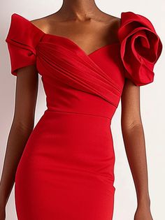 Red Evening Dress Classy, Vday Dress, Classy Going Out Outfits, Mermaid Midi Dress, Red Evening Dress, Dress Classy, Dressy Dresses, Cocktail Dress Lace, Red Style