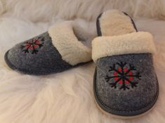 WOMENS NATURAL FELT SLIPPERS HIGH QUALITY VERY COMFORTABLE ALL SIZES About this Item Size of women's shoes: In our range of slippers you will find a large selection of sizes 35, 36, 37, 38, 39, 40, 41. UK 2, 3, 4, 5, 6, 7, 8.  Quality: The slippers are carefully hemmed to prevent chafing. High quality material ensures comfort and convenience. We offer a wide range of products for every season. In our offer you will find different models of slippers (women/men/teenagers). Various colours availabl Comfortable Winter Slippers With Soft Sole, Comfortable Gray Winter Slippers, Cozy Winter Slippers With Rubber Sole, Cozy Winter Slippers With Soft Sole, Comfortable Winter Slippers With Rubber Sole, Warm Indoor Slippers With Round Toe, Winter Soft Sole Slip-on Slippers, Comfortable Closed Toe Winter Clogs, Winter Comfortable Closed Toe Clogs