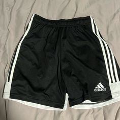 New Never Worn Adidas Black Shorts With Built-in Shorts, Adidas Black 2-in-1 Shorts, Black Athletic Shorts With Three Stripes, Black Striped Athletic Shorts, Adidas Black Shorts, Adidas Gym Shorts, Gym Shorts Men, Classic Adidas, Adidas Shorts