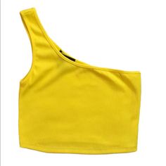 Eye Catching And Stylish One Shoulder Crop Top! Size M Never Worn Bright Yellow, Slightly Darker Than Neon Yellow Ribbed Material Trendy Off-shoulder Tank Top For Summer, Summer Off-shoulder Tank Top For Night Out, Off-shoulder Tank Top For Summer Night Out, Off-shoulder Tank Top For Night Out In Summer, One Shoulder Crop Top For Summer Nights, Casual One Shoulder Crop Top For Night Out, One-shoulder Crop Top For Summer Night Out, One-shoulder Crop Top For Night Out In Summer, One Shoulder Crop Top For Night Out In Summer