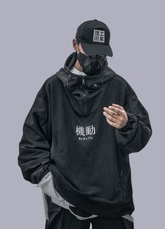 japanese techwear hoodie Cyberpunk Long Sleeve Jacket With Detachable Hood, Techwear Sweatshirt With Adjustable Hood, Futuristic Long Sleeve Hooded Jacket With Detachable Hood, Futuristic Long Sleeve Jacket With Detachable Hood, Oversized Techwear Windbreaker With Detachable Hood, Oversized Windbreaker With Adjustable Hood For Streetwear, Cyberpunk Hooded Jacket For Streetwear In Fall, Techwear Long Sleeve Hooded Jacket, Cyberpunk Hooded Jacket For Fall Streetwear