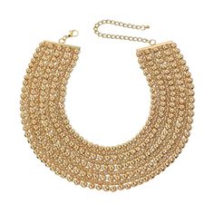 PRICES MAY VARY. Weight is about 3.95oz(112g), Perimeter is about 12inch(30.5cm), Necklace Width is about 1.81inch(4.6cm), have an extended chain, adjustable. Environmentally friendly material, High Quality zinc alloy, lead-free and nickle-free, Welding Technology. Elegant, enhance the temperament, suitable for various occasions: Daily, Party, Artistic photo, Model photo, Cosplay, Performance. Gifts for Festivals: engagement, wedding, anniversary, birthday, new year, Valentine's Day, mothers-day Gold Beaded Chain Necklace For Party, Beaded Choker Chain Necklace For Party, Party Beaded Choker Chain Necklace, Party Necklace With Gold Beads, Gold Ball Chain Necklace For Party, Gold Beaded Jewelry For Parties, Gold Choker With Round Beads For Parties, Gold Jewelry With Large Beads For Party, Gold Beaded Necklaces For Party