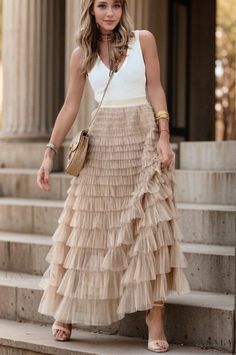 Lasaky - Layered Cake Dress with Mesh Tulle Skirt