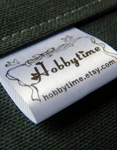 a label on a suit with the name hobby time