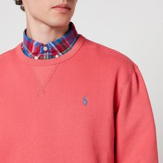 Polo Ralph Lauren sweatshirt.Salmon fleece-back cotton-blend jersey.60% cotton, 40% polyester.Crew neck, embroidered logo, dropped shoulder, ribbed trims.Machine wash.Designer colour: Red Sky Pink Sweatshirt With Ribbed Collar For Spring, Ralph Lauren Cotton Tops With Embroidered Logo, Ralph Lauren Sporty Tops For Fall, Sporty Ralph Lauren Tops For Fall, Ralph Lauren Long Sleeve Fleece Sweatshirt, Ralph Lauren Cotton Long Sleeve Sweatshirt, Fall Ralph Lauren Tops With Ribbed Cuffs, Casual Crew Sweats With Embroidered Logo, Ralph Lauren Sporty Sweatshirt For Streetwear