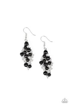 Famous Fashion Black Earring Paparazzi Earrings, Silver Strand, Cute Looks, Paparazzi Accessories, Blue Gems, White Rhinestone, Famous Fashion, Black Earrings, Affordable Jewelry