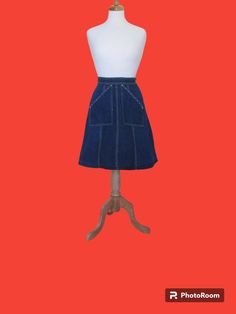 Fabulous skirt from the 40s-50s in very good condition. Size button and metal zipper. Waist 25" - 26" Hips 40" Length 21 1/2" Hem has been taken out a bit. Indigo Blue, Vintage Skirt, Rodeo, A Line Skirts, Blue Denim, Womens Skirt, Art Collection, Beauty Book, Bathing Beauties