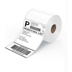 a roll of priority mail is shown on the side of a roll of white paper