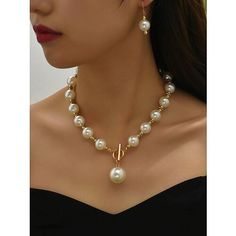 Gender:Women's; What's in the box:1 Necklace,Earrings; Quantity:1 set; Theme:Precious; Shape:Geometric; Style:Stylish,Simple; Jewelry Type:Bridal Jewelry Sets; Occasion:Wedding,Party; Material:Imitation Pearl; Design:Classic; Features:Cool,Lovely; Front page:WE; Shipping Weight:0.5; Listing Date:07/27/2023 قلادات متدلية, Necklace With Pearls, Pearl Necklace Designs, Pearl Necklace Set, Pearl Jewelry Sets, Women's Jewelry Sets, Handmade Wire Jewelry, Cheap Jewelry, Geometric Jewelry