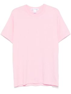 rose pink cotton lightweight jersey logo print to the rear crew neck short sleeves straight hem Baby Pink Shirt, Pastel Shirt, Light Pink Shirt, Roblox Clothes, Bo Peep, Jersey Logo, Comme Des Garcons Shirt, Club Shirts, T Shirt Vest