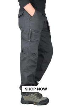 Elevate your fashion game with these men's multi-pocket straight casual cargo pants. Offering a perfect blend of style and practicality, these cargo pants are designed to keep you comfortable and organized. Their straight fit adds a sleek touch to your casual wardrobe, making them a versatile choice for any occasion. Gray Cargo Pants With Pockets For Outdoor Activities, Gray Pants With Side Pockets For Outdoor Activities, Gray Cargo Pants With Pockets For Outdoor, Gray Cargo Pants For Outdoor Activities, Gray Pants With Pockets For Outdoor, Gray Outdoor Pants With Pockets, Gray Bottoms With Pockets For Outdoor Activities, Gray Pants With Hip Pockets For Outdoor Activities, Full Length Bottoms With Pockets For Outdoor Activities