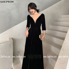 Shop Simple Long Black Vneck Elegant Evening Dress With Sleeves online. SheProm offers formal, party, casual u0026 more style dresses to fit your special occasions. Dressy V-neck Holiday Dresses, Dressy V-neck Dress With Surplice Neckline For Evening, Elegant V-neck Prom Dress, Black V-neck Evening Dress, Holiday V-neck Evening Dress For Night Out, Elegant V-neck Prom Evening Dress, Chic V-neck Prom Evening Dress, Black Formal V-neck Dress With Surplice Neckline, Dressy V-neck Dresses For Prom Season