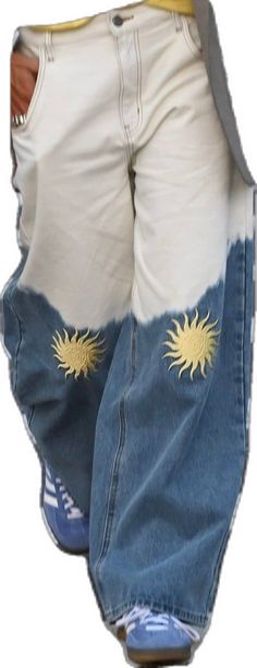 Wide Leg Summer Festival Jeans, Wide Leg Jeans For Summer Festivals, Summer Festival Wide Leg Jeans, Bohemian Straight Leg Summer Jeans, Bohemian Wide Leg Summer Jeans, Bohemian Straight Leg Jeans For Summer, Trendy Yellow Wide Leg Jeans, Blue Flare Jeans For Summer Festival, Summer Washed Relaxed Fit Flare Jeans