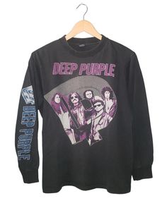 Vintage Deep Purple Perfect Stranger Tour 1985 Long Sleeve T-Shirt Size: Medium Measurements: 19.5" x 25" Material: 100% Cotton  Stitch: Single Condition: Perfect Natural fade with no stains or holes *Please note vintage sizing can be different from today's sizing, all exact measurements provided. Black Rocks, Chandler Az, Perfect Stranger, Rock Concert, Usa Shirt, Perfect Strangers, Black Rock, Be Different, Deep Purple