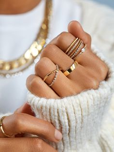 Every accessory aficionado needs a classic gold band to wear solo or stack other rings with. Crafted from 18K gold plated sterling silver, the Lula Ring is made to live in and last a lifetime. Stacking Gold Rings, Silver Ring Stack, Gold And Silver Ring, Gold Medallion, Ring Stack, Gold And Silver Rings, Medallion Necklace, 18k Gold Ring, Pave Ring