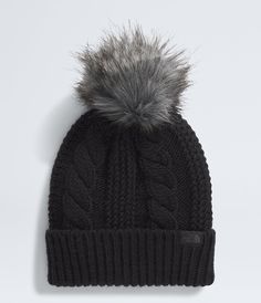 The popular Women’s Oh Mega Fur Pom Beanie now features a body made from 100% recycled fabric, an oversized faux fur pom and updated, modern cabling. As one of our Circular Design styles, it’s made from sustainably conscious materials and recyclable when you get it back to us. Women's Women's Beanies [North Face, Northface, thenorthface, the northface, TNF, tnf] Rails Clothing, Girl Beanie, Retro Brand, Circular Design, Women's Beanie, Boys Accessories, Hiking Women, Water Repellent Fabric, Polyester Yarn