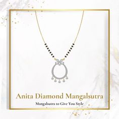 Get a touch of vintage with Anita Diamond Mangalsutra. Own this lovely piece & blend your fashion style with this ancient traditional Mangalsutra. 😍 ✨ Pure 18K Gold ❤️ Customizable quantity of black beads 🤩 Arrangement of beads is possible 🤗 Metals available: Yellow gold, White Gold & Rose Gold 😇 Adjustable clasp for the length convenience 😎 Made in the USA #mangalsutra #mangalsutradesign #mangalsutracollection #mangalsutras #mangalsutradesigns #mangalsutralovers #mangalsutraonline Anniversary Diamond Necklace With Detachable Pendant, Detachable Round Diamond Pendant Necklace, Diamond Necklace With Detachable Pendant As Gift, Fusion Style Diamond Pendant Jewelry, Traditional White Gold Necklace With Diamond Accents, Elegant Diamond Round Pendant Necklace, Diamond Pendant Necklace In Fusion Style, Diamond Pendant Necklace In Temple Jewelry Style, Fusion Style Diamond Necklace For Gift