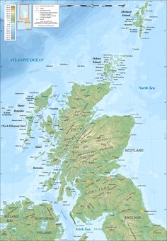 a map of the british isles with major cities