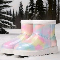 New !! Step Out In Style With These Koolaburra By Ugg Koola Clear Pastel Abstract Waterproof Boots. Perfect For Any Occasion, These Ankle Boots Feature A Round Toe Shape And Pull-On Closure For Ease Of Wear. The Boots Are Made With One-Piece Injection Uppers And Lined With Faux Fur For Added Comfort. The Low Heel Style And Slip-Resistant Rubber Outsole Make These Boots Perfect For Winter, Fall, And Spring Seasons. These Boots Are Also Waterproof And Non-Slip, Ensuring That Your Feet Stay Dry And Casual Boots For Rainy Weather And Winter, White Waterproof Rain Boots For Winter, Casual Pink Rain Boots For Winter, Casual Rain Boots For Winter, Casual Winter Rain Boots, Pink Rain Boots For Winter Outdoor Use, Pink Rain Boots For Winter Outdoor Activities, White Rain Boots For Winter Outdoor Use, Pink Winter Rain Boots For Outdoor