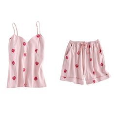 Embrace the sweetness of spring and summer nights with our 7-Piece Spring And Strawberry Pajama Set. Made from premium, lightweight fabric, these pajamas are perfect for warm evenings. The set includes tops, bottoms, and accessories, all featuring charming strawberry motifs. Sleep comfortably and stylishly! Specifications: Each of the sleepwear is sourced from the finest quality fabric, sewn together by quality workmanship. Made with cotton, lycra, and dacron material Unshrinkable, wrinkle-resis Casual Spring Bedtime Sets, Casual Bedtime Sets For Spring, Casual Cotton Sleepwear With Strawberry Print, Cute Spring Sleepwear For Lounging, Spring Cotton Sleepwear For Pajama Party, Cute Strawberry Print Sleepwear For Lounging, Casual Strawberry Print Sleepwear For Pajama Party, Pink Cotton Sleepwear For Spring, Spring Cotton Pajama Shorts For Sleep