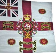 a flag with the royal family crests on it