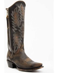 Idyllwind Women's Latigo Side Zip Distressed Tall Western Boot - Snip Toe Western Boots With Zipper Closure, Western Fitted Boots With Zipper Closure, Fitted Western Boots With Zipper Closure, Cowgirl Outfits For Women, Tall Western Boot, Women's Cowboy Boots, Womens Cowgirl Boots, Cowboy Boots Women, Cowgirl Outfits