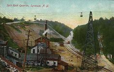 an old postcard shows a train going down the tracks