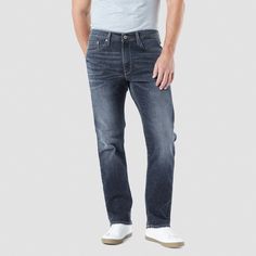 Denizen from Levi's Men's 232 Slim Straight Fit Jeans - Slater 34x34, Blue Athletic Fit Jeans, Straight Fit Denim, Dark Denim Jeans, Denim Jeans Men, Levi Jeans 501, Straight Fit Jeans, Straight Leg Denim, Slim Straight Jeans, Relaxed Fit Jeans