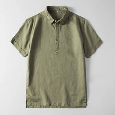 Wiaofellas - Summer Casual Polo t Shirt Men Cotton Linen Shirts For Men Short Sleeve Social Top Formal Business Shirt Blouses Male Clothing Size:M =Bust 100cm , Length 70cm, Shoulder 43cm, Weight 55-63kg;L =Bust 104cm , Length 72cm, Shoulder 45cm, Weight 63-70kg;XL =Bust 108cm , Length 74cm, Shoulder 47cm, Weight 70-78kg;XXL =Bust 112cm , Length 76cm, Shoulder 49cm, Weight 78-85kg;XXXL =Bust 116cm , Length 78cm, Shoulder 51cm, Weight 85-98kg; Casual Collar Khaki Summer Tops, Casual Plain Shirt With Collar, Green Cotton Tops With Casual Collar, Green Cotton Top With Casual Collar, Plain Collared Cotton Shirt, Plain Cotton Collared Shirt, Khaki Cotton Top With Casual Collar, Plain Cotton Polo Collar Shirt, Plain Cotton Polo Shirt