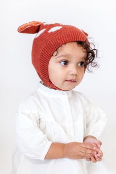 KNIT FAWN HAT                      – PEPPERKIDS Playful Winter Brimmed Hat, Adjustable Cozy Brown Hat, Cute Warm Adjustable Hat, Warm Playful Cotton Hat, Warm Cotton Playful Hat, Playful Warm Cotton Hat, Playful Cotton Winter Hat, Cute Adjustable Warm Hat, Casual Brown Bonnet