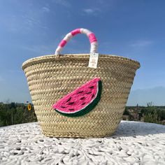 Introducing the Fruity Watermelon Straw Bag: Your Summer Essential Make a splash this season with our charming Fruity Watermelon Straw Bag! This delightful accessory combines fun and functionality, perfect for beach days, picnics, and casual summer outings. Distinctive Design Our Fruity Watermelon Straw Bag features: Vibrant watermelon-inspired color scheme High-quality, handwoven straw construction Spacious interior for all your essentials Sturdy handles for comfortable carrying Versatile and Practical This eye-catching bag isn't just about looks: Durable materials withstand sand, sun, and water Easy to clean and maintain Ideal size for towels, sunscreen, and beach reads Doubles as a stylish everyday tote Handcrafted Quality Each Fruity Watermelon Straw Bag is meticulously handcrafted by Crochet Table Mat, Everyday Tote, Beach Tote, Dress Hats, Pet Bed, Summer Essentials, Summer Beach, Handmade Bags, Beach Day