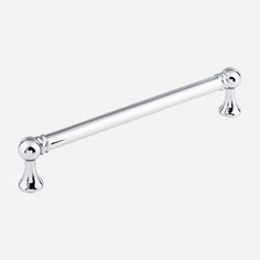 a chrome toilet roll holder with two handles and nozzles on the top,