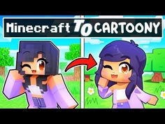 an image of two people in front of a sign that says minecraft 70 cartoons