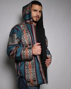 Sadu Jacket Tatreez Jacket Handmade Jacket Full Zipper Jacket Padded Handmade Jacket, Unusual Clothes, Jacket Zipper, African Men, Zipper Jacket, Cut Design, Hooded Jacket, Split, Zipper