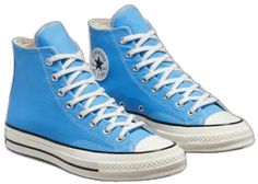 Blue Converse Sneakers For Streetwear, Blue Converse High-top Sneakers For Sports, Sporty Blue Converse High-top Sneakers, Blue Converse Sporty High-top Sneakers, Blue Converse High-top Sneakers With Rubber Sole, Retro Blue Mid-top High-top Sneakers, Blue Retro High-top Sneakers, Blue Retro Lace-up Sneakers, Retro Blue High-top Sneakers